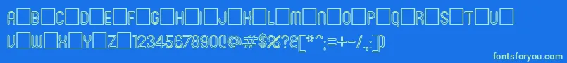 Roninset3 Font – Green Fonts on Blue Background