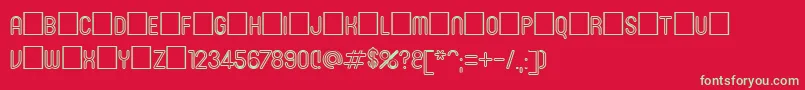 フォントRoninset3 – 赤い背景に緑の文字