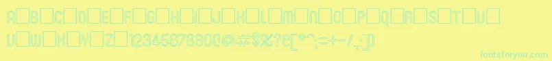 Roninset3-Schriftart – Grüne Schriften auf gelbem Hintergrund