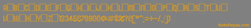 フォントRoninset3 – オレンジの文字は灰色の背景にあります。