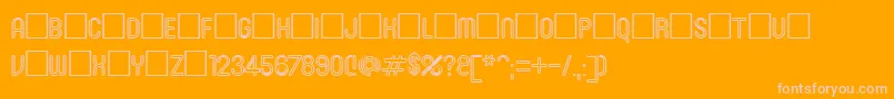 Roninset3-Schriftart – Rosa Schriften auf orangefarbenem Hintergrund