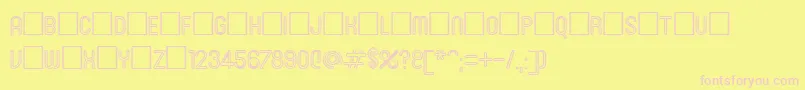 Roninset3-Schriftart – Rosa Schriften auf gelbem Hintergrund