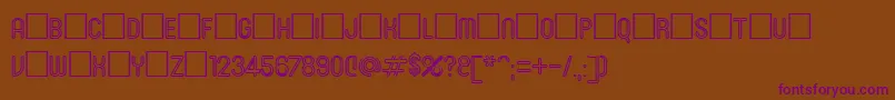 Roninset3-Schriftart – Violette Schriften auf braunem Hintergrund