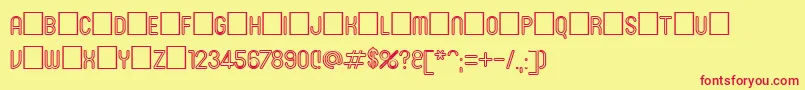 フォントRoninset3 – 赤い文字の黄色い背景