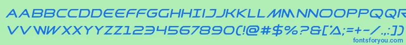 Шрифт Prometheanital – синие шрифты на зелёном фоне