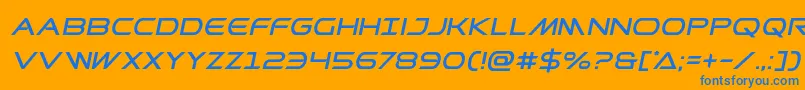 フォントPrometheanital – オレンジの背景に青い文字