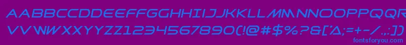 フォントPrometheanital – 紫色の背景に青い文字