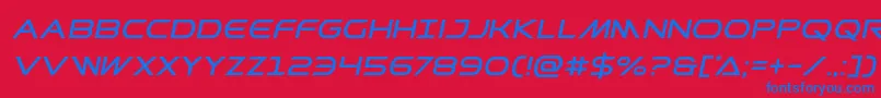 Prometheanital-fontti – siniset fontit punaisella taustalla