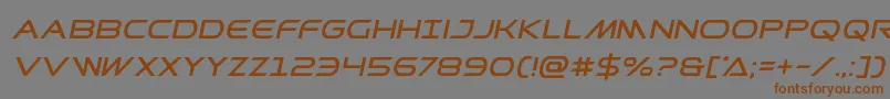 フォントPrometheanital – 茶色の文字が灰色の背景にあります。