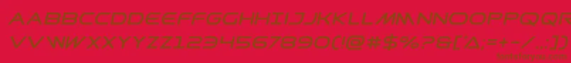 Fonte Prometheanital – fontes marrons em um fundo vermelho