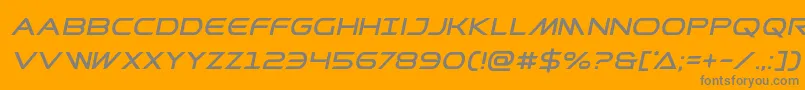 Prometheanital-fontti – harmaat kirjasimet oranssilla taustalla