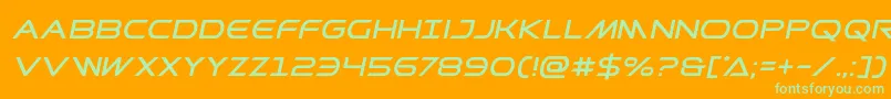フォントPrometheanital – オレンジの背景に緑のフォント
