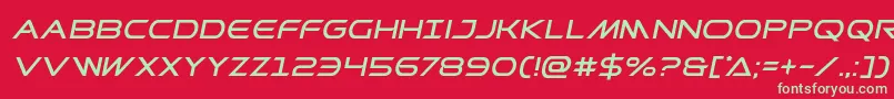 フォントPrometheanital – 赤い背景に緑の文字