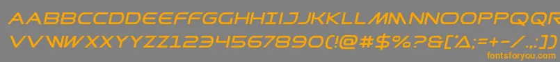 フォントPrometheanital – オレンジの文字は灰色の背景にあります。