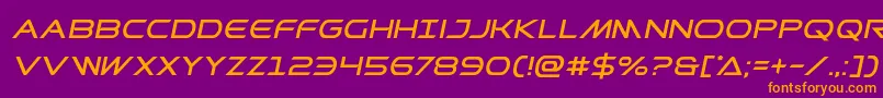 フォントPrometheanital – 紫色の背景にオレンジのフォント