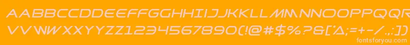 Prometheanital-Schriftart – Rosa Schriften auf orangefarbenem Hintergrund