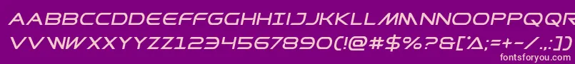 Prometheanital-fontti – vaaleanpunaiset fontit violetilla taustalla