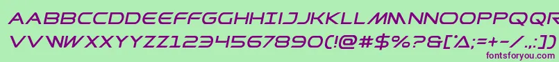 Prometheanital-Schriftart – Violette Schriften auf grünem Hintergrund