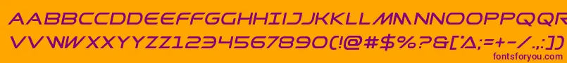 Prometheanital-Schriftart – Violette Schriften auf orangefarbenem Hintergrund
