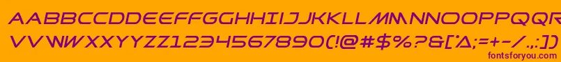 Police Prometheanital – polices violettes sur fond orange