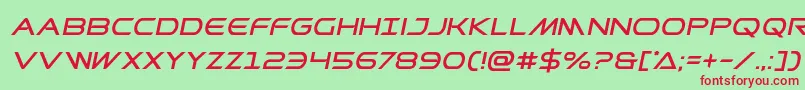 Prometheanital-fontti – punaiset fontit vihreällä taustalla