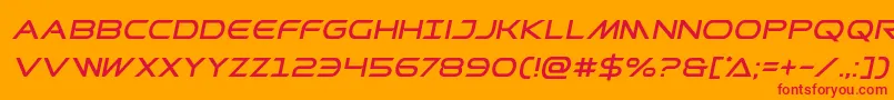 Prometheanital-Schriftart – Rote Schriften auf orangefarbenem Hintergrund