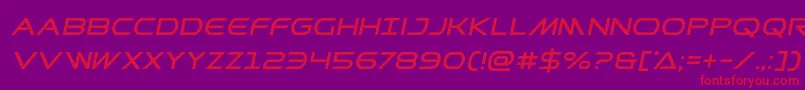 Prometheanital-fontti – punaiset fontit violetilla taustalla