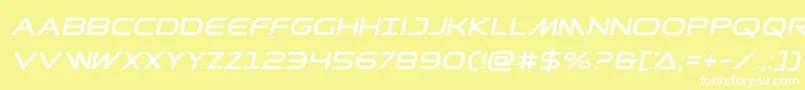 Prometheanital-fontti – valkoiset fontit keltaisella taustalla