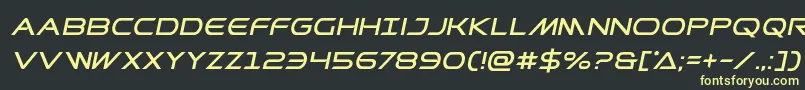 フォントPrometheanital – 黒い背景に黄色の文字