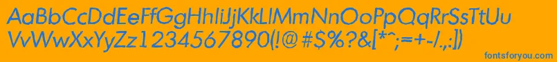 MontrealantiqueItalic Font – Blue Fonts on Orange Background
