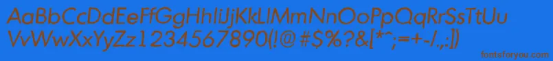 MontrealantiqueItalic Font – Brown Fonts on Blue Background