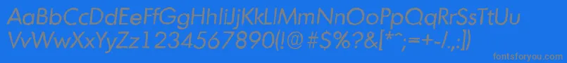 MontrealantiqueItalic Font – Gray Fonts on Blue Background