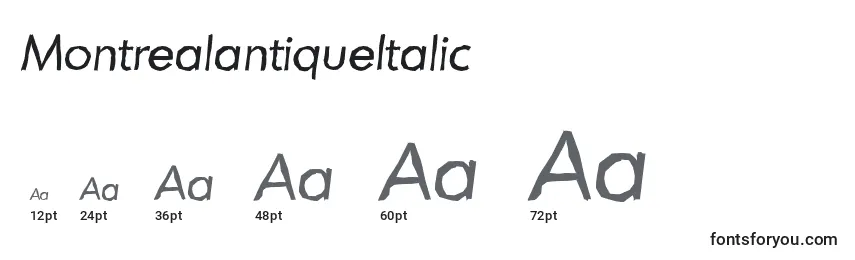 Размеры шрифта MontrealantiqueItalic