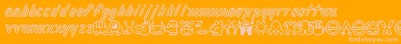 Macrodig Font – Pink Fonts on Orange Background