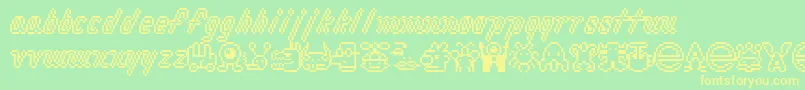 Macrodig Font – Yellow Fonts on Green Background