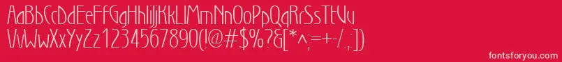 Secessionlight Font – Pink Fonts on Red Background