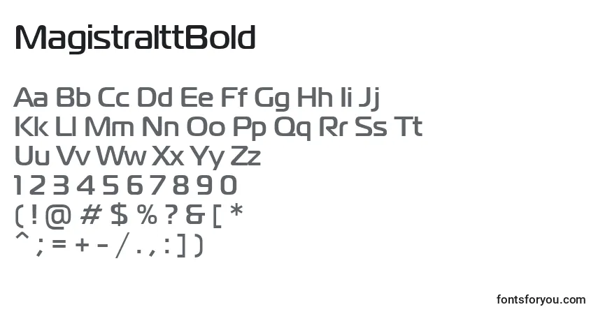 Fuente MagistralttBold - alfabeto, números, caracteres especiales