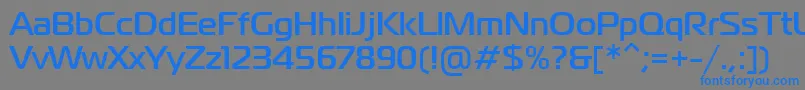 フォントMagistralttBold – 灰色の背景に青い文字