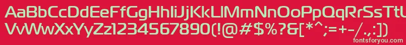 フォントMagistralttBold – 赤い背景に緑の文字