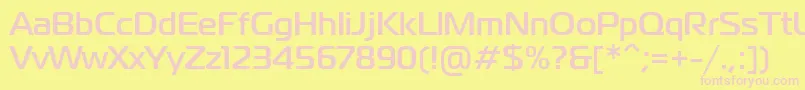 MagistralttBold-fontti – vaaleanpunaiset fontit keltaisella taustalla
