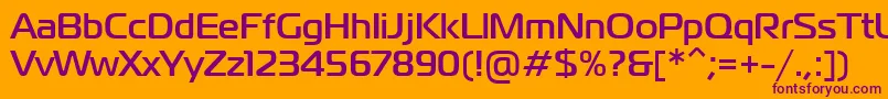 MagistralttBold-fontti – violetit fontit oranssilla taustalla
