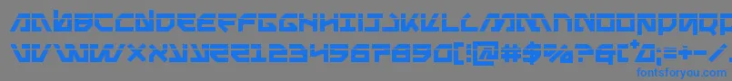 Metalstormlaser-Schriftart – Blaue Schriften auf grauem Hintergrund