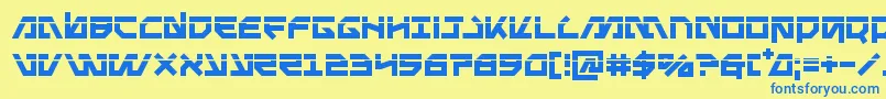 Metalstormlaser Font – Blue Fonts on Yellow Background