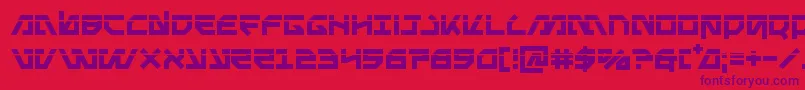 フォントMetalstormlaser – 赤い背景に紫のフォント