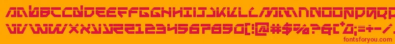 Metalstormlaser Font – Red Fonts on Orange Background