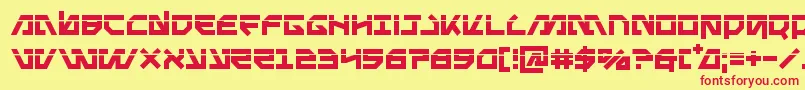 Metalstormlaser Font – Red Fonts on Yellow Background