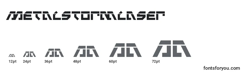 Größen der Schriftart Metalstormlaser