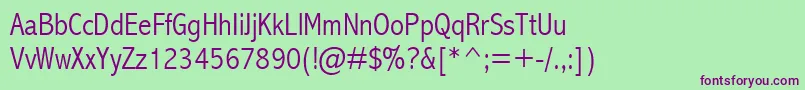 フォントAbadiMtCondensedLight – 緑の背景に紫のフォント