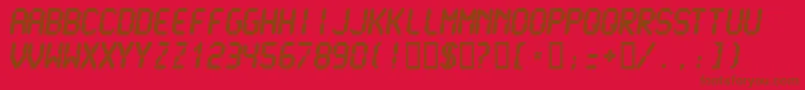 Lcdmu Font – Brown Fonts on Red Background