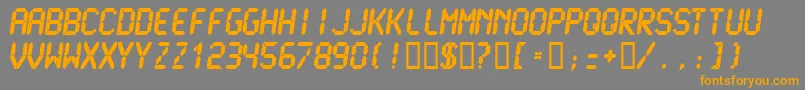 Lcdmu-Schriftart – Orangefarbene Schriften auf grauem Hintergrund